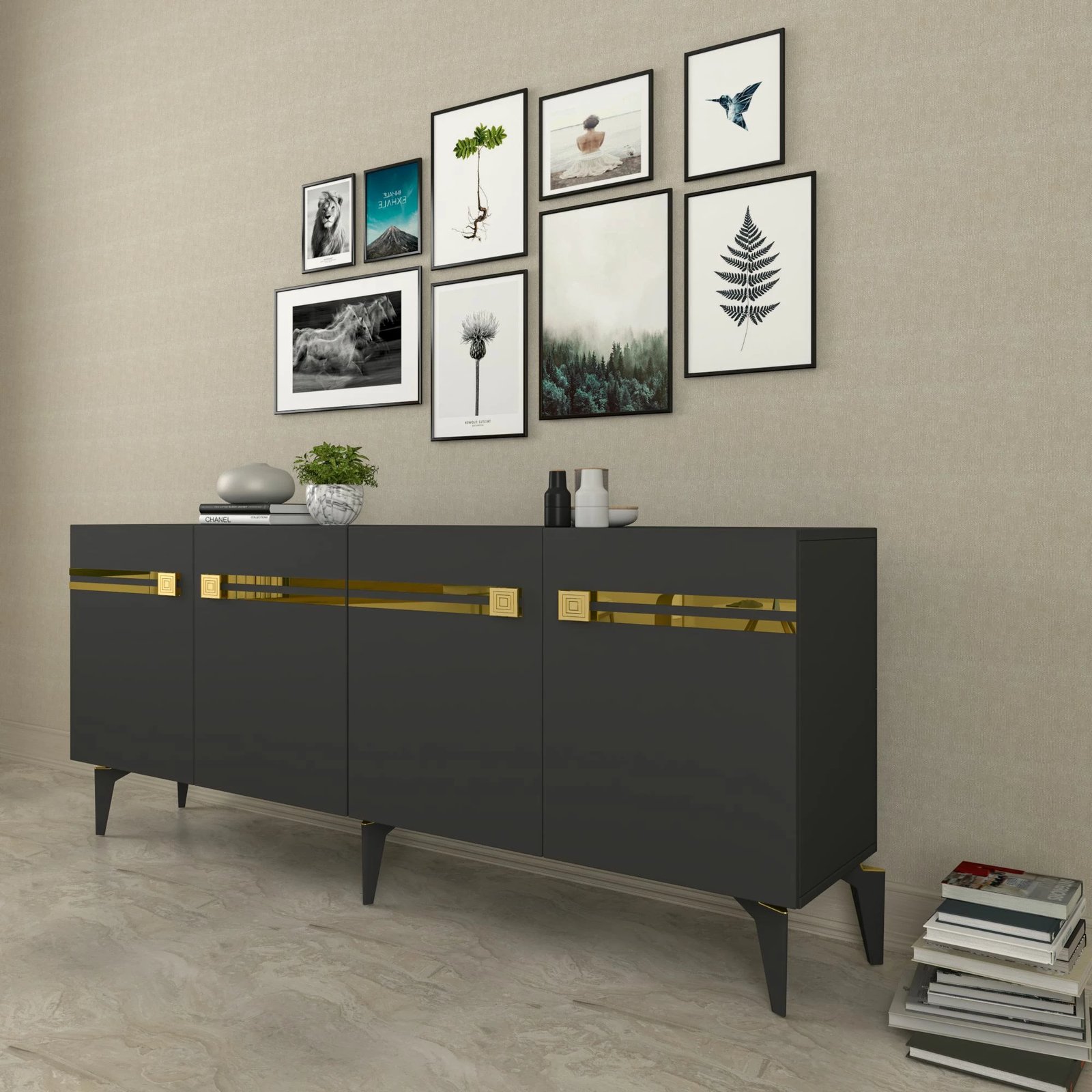 Konsolë Skye Decor, anthracite, ari, KB150