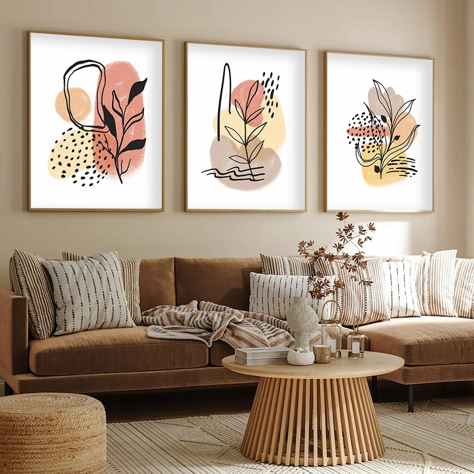 Set pikturash dekorative me kornizë, MDF, shumëngjyrëshe, Wallity, Huhu226, 20x30cm (3 copë)