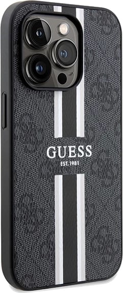 Mbështjellës Guess 4G Printed Stripes MagSafe për iPhone 15 Pro Max, i zi