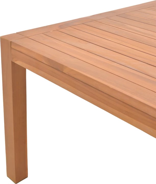 Tavolinë druri teak, ngjyrë natyrale, Vocaly, 200x100x75cm