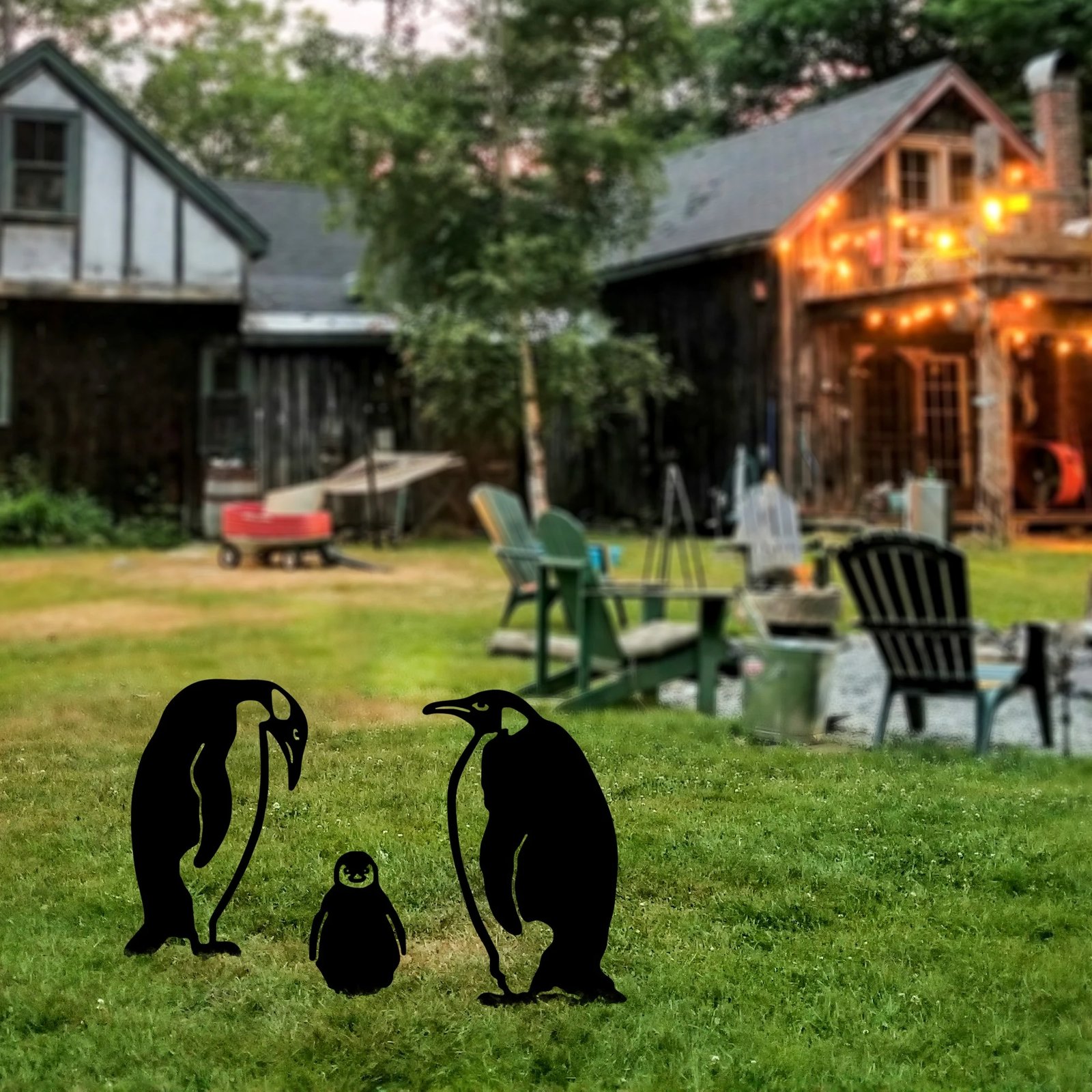 Set dekorativ për kopsht, Aberto Design, Fam 03, ngjyrë e zezë, 3 copë