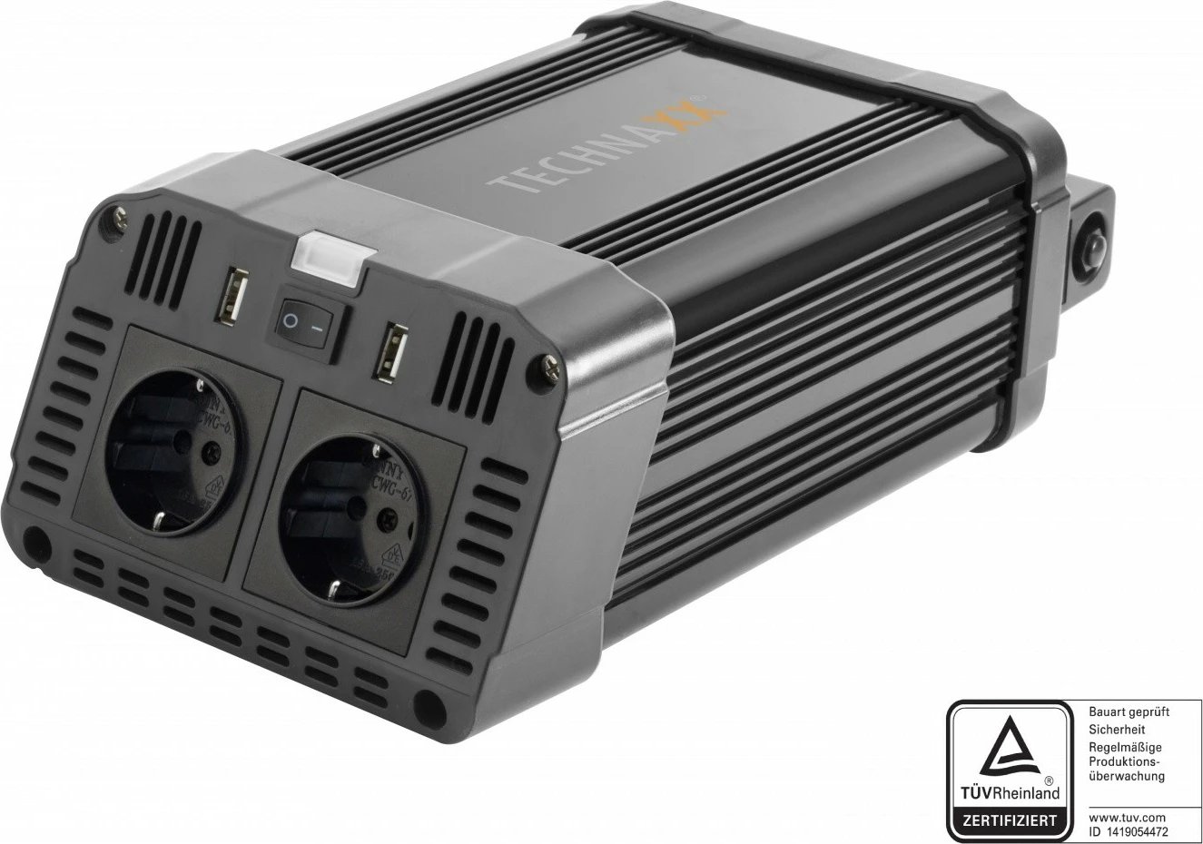 Inverter Technaxx TE16, 1200W, 2x 230V AC, 2x USB, zi