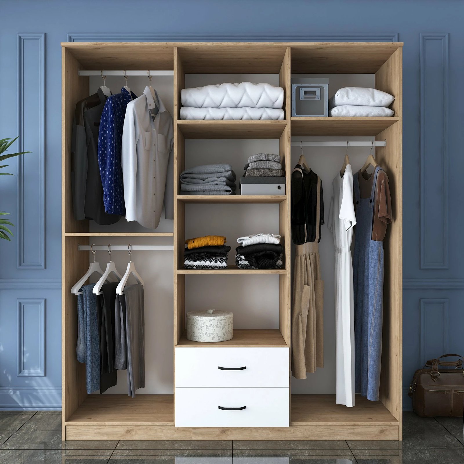 Dollap Hanah Home, BA113 - 2337, ngjyrë arr dhe e bardhë