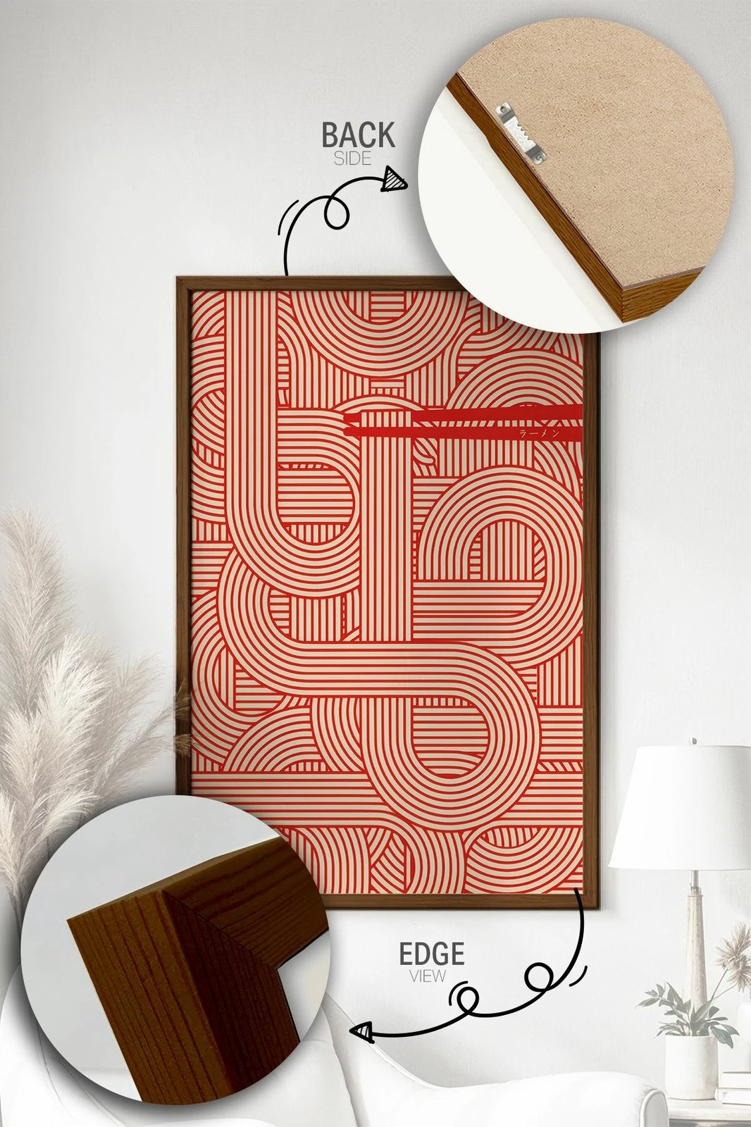 Pikturë dekorative me kornizë, shumëngjyrëshe, Lmnmdlkahve13, 33x48cm