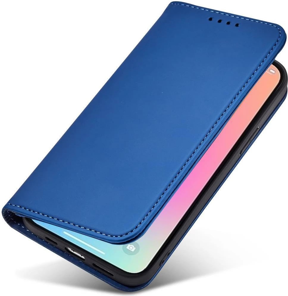 Mbështjellës magnetik Hurtel për Samsung Galaxy S23 Ultra me kapak, portofol dhe mbajtës, Blu