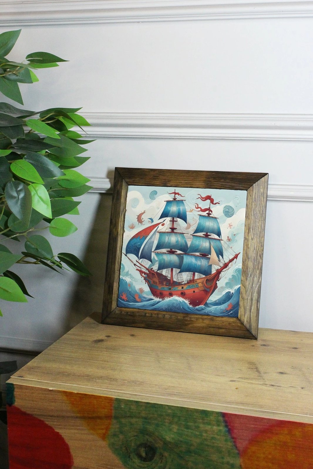 Pikturë dekorative me kornizë, Wallity, Ersytastablo46 - 16, shumëngjyrëshe, 15.5x15.5cm