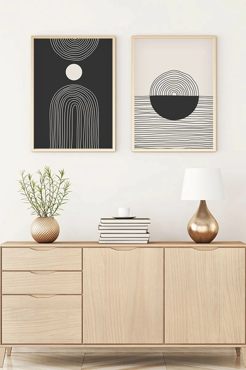 Pikturë dekorative me kornizë MDF (2 copë), Wallity, Huhu88, 50x35cm