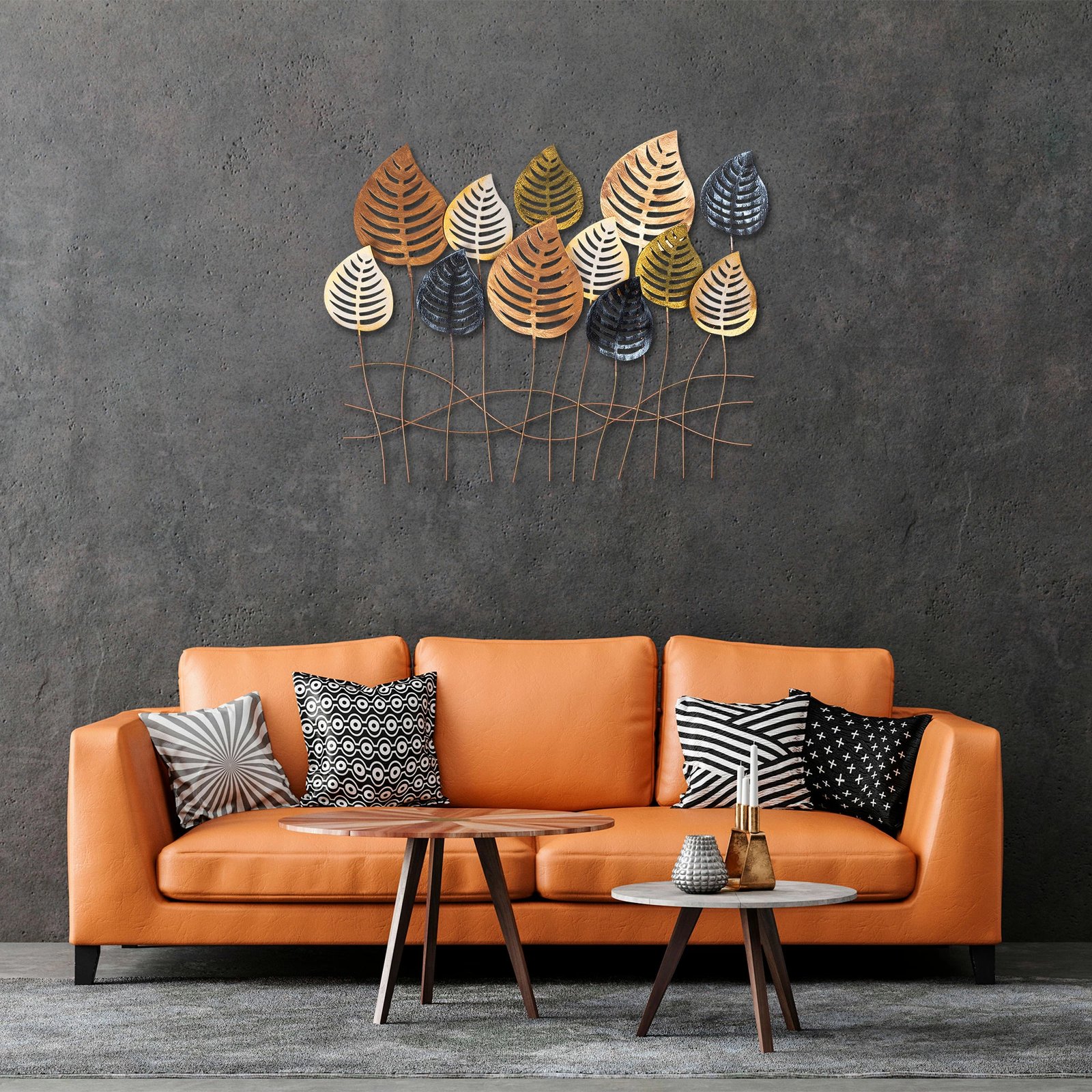 Aksesor dekorativ metalik për mur Wallity, ngjyrë lejla