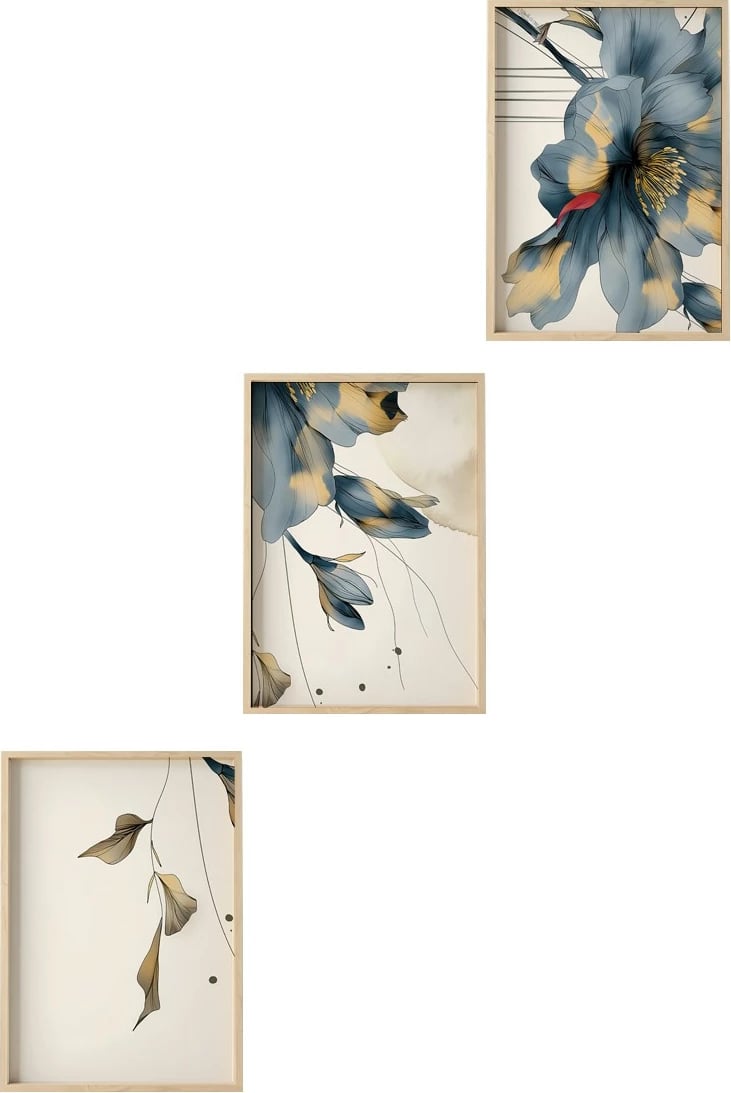 Pikturë dekorative me kornizë MDF (3 pjesë), Wallity, Huhu471, 50x70cm