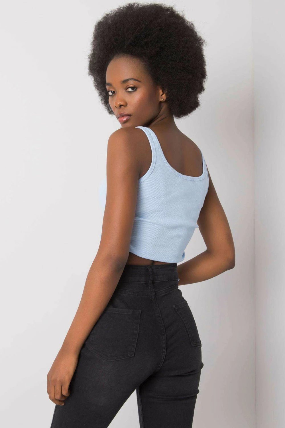 Crop top për femra Rue Paris 215389, blu