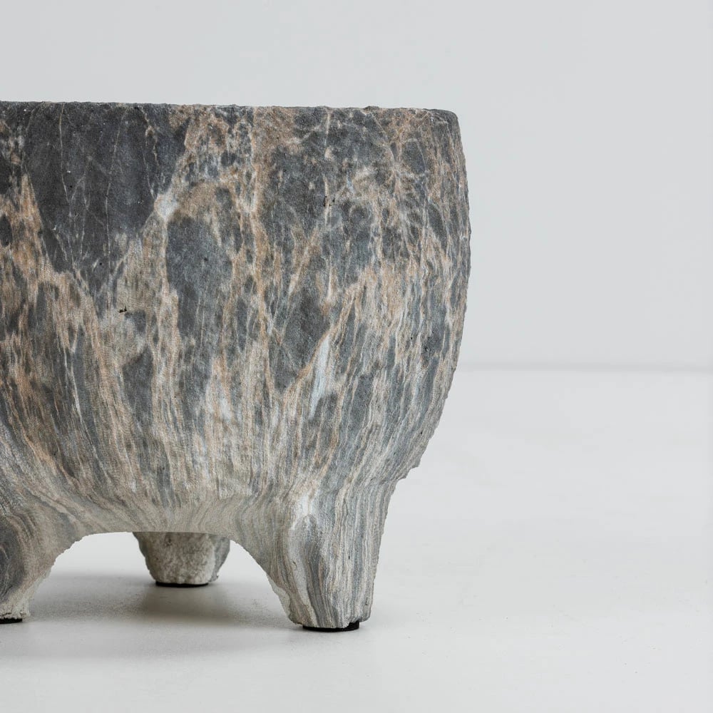 Vazo ROCKY, qeramike, antracit-bezhë, 20x20x18cm