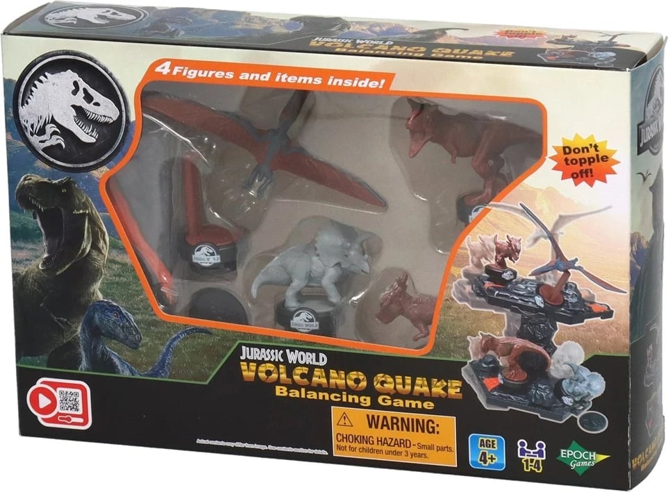 Lojë tavoline EPOCH Jurassic World Volcano Quake Balancing Game, për fëmijë, shumëngjyrëshe