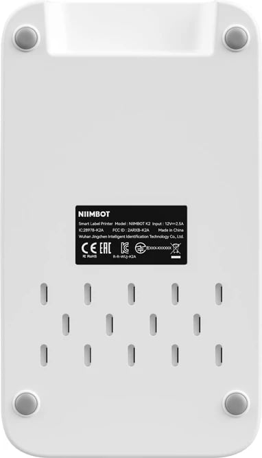 Printer etiketash portativ, NIIMBOT K2, Bluetooth, gjerësi 20–60 mm, rrotull Ø110 mm deri 1300 etiketa, USB-B, i bardhë