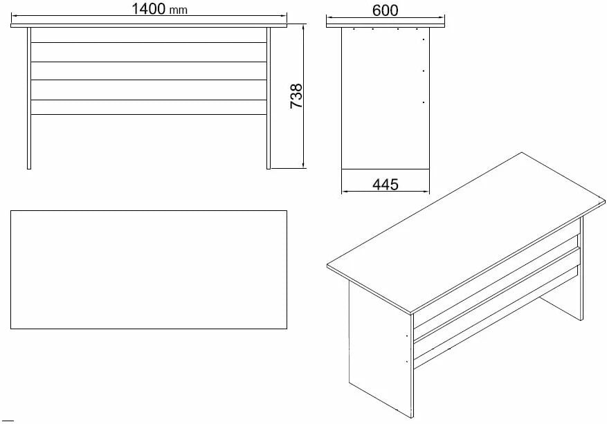 Set mobiljesh për zyre Skye Decor, Vo11-W, ngjyrë e bardhë