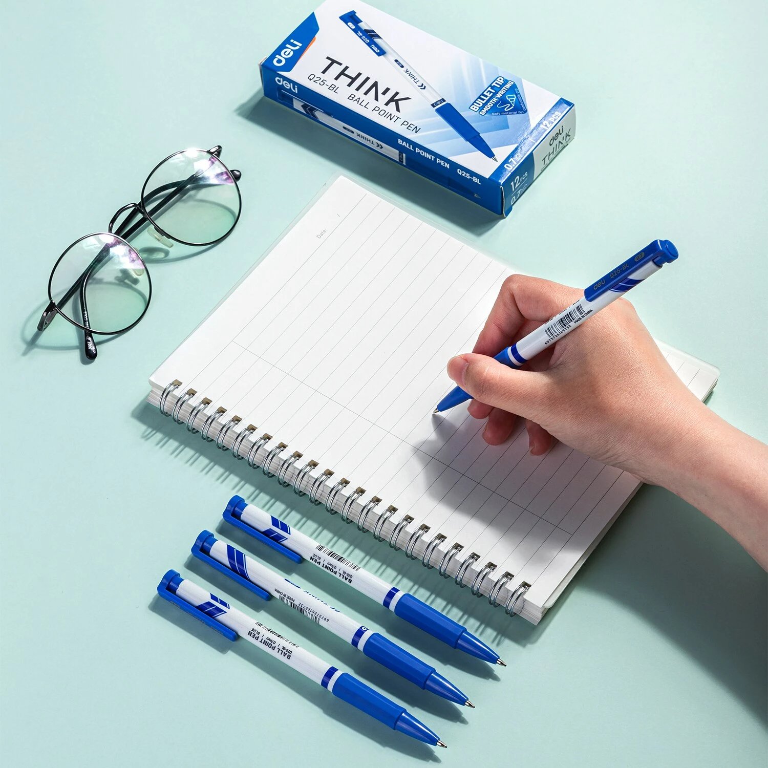 DELI KIMIK BALLPOINT Q25BL BLUE 0.7 1/12