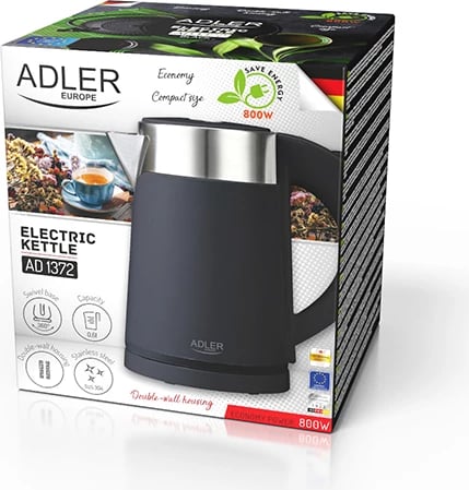 Zierëse uji elektrike, Adler AD 1372, 0.6L 800W, e zezë