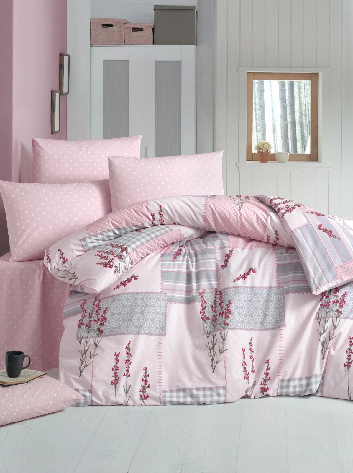 Set mbulesë për jorgan njëpersonësh Ranforce, L'essentiel, ngjyrë pluhur, Burçak