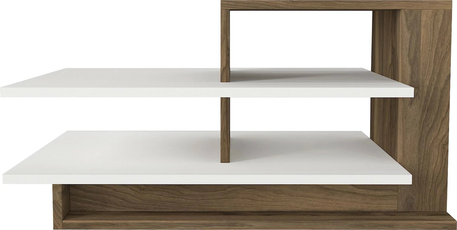 Tavolinë e ulët Skye Decor, Venüs, e bardhë dhe arre