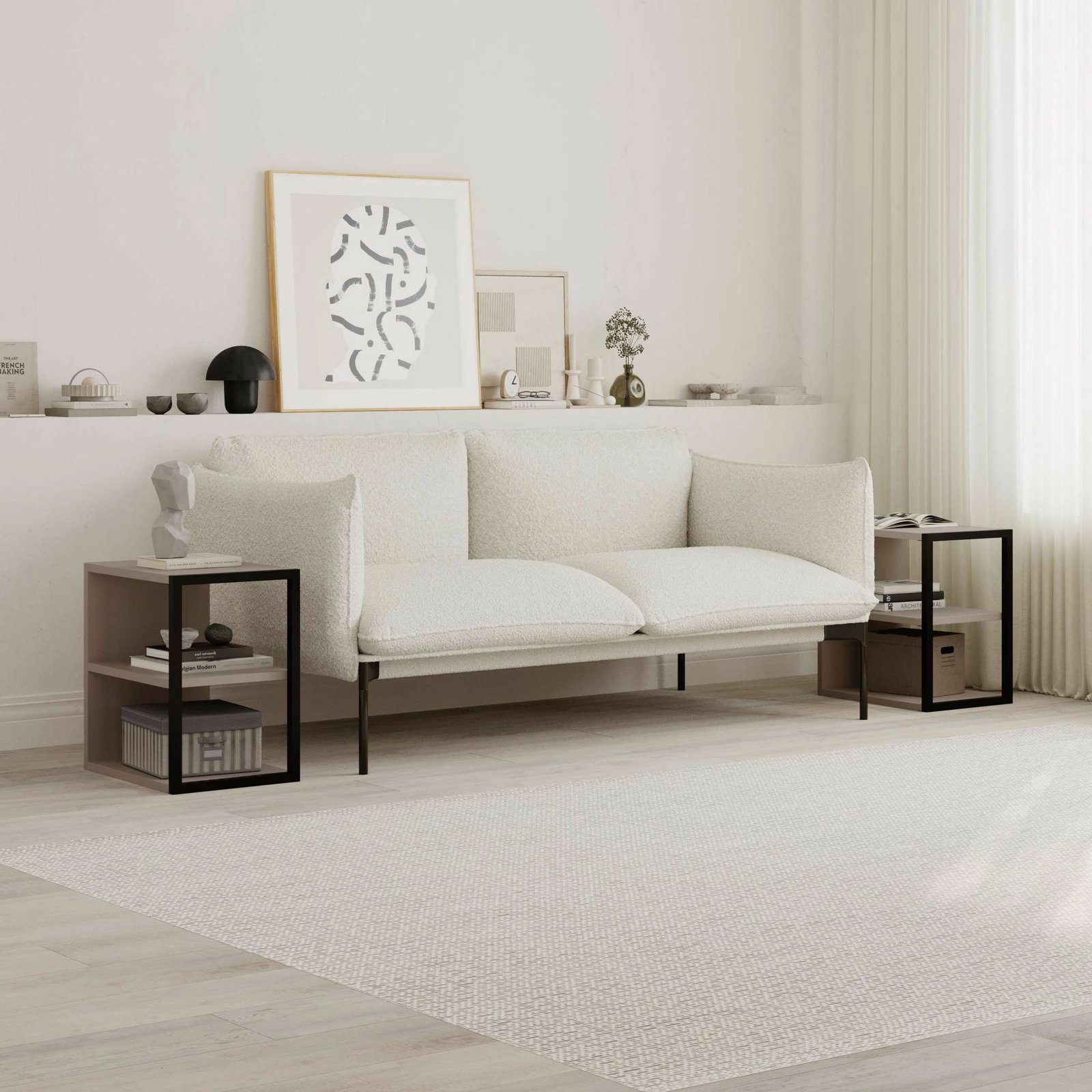 Set tavolinash anësore Skye Decor, ngjyrë mocha e çelët, 2 copë