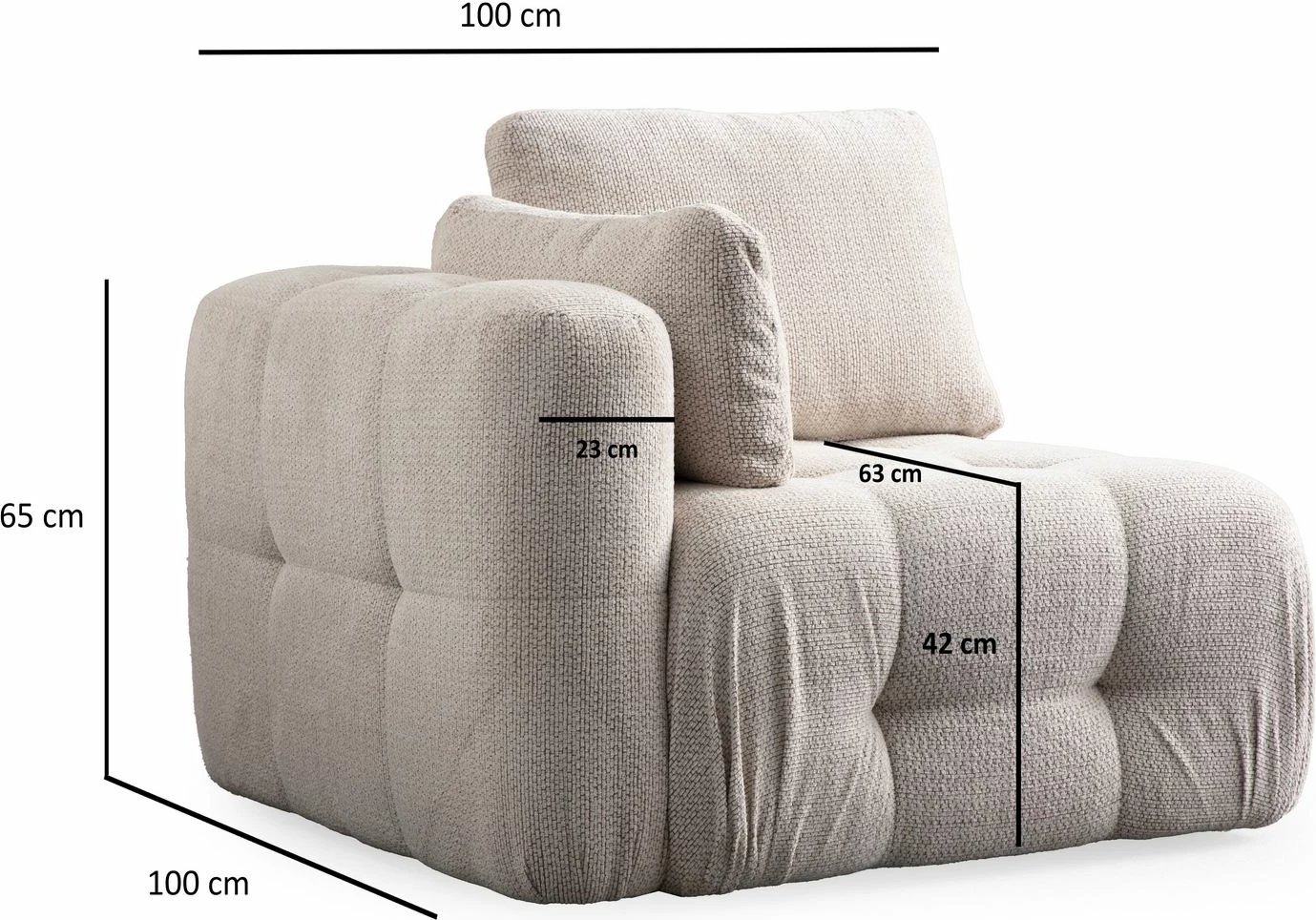 Karrige një vendëshe Amaris L1, Atelier del Sofa, bezhë