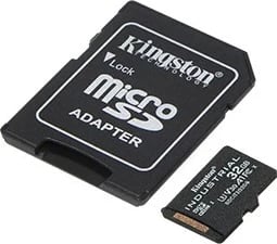 Kartë memorje microSD industriale, Kingston SDCIT2/32GB, 32GB SDHC UHS-I A1 U3 V30, deri 100MB/s leximi 80MB/s shkrimi, me adapter SD