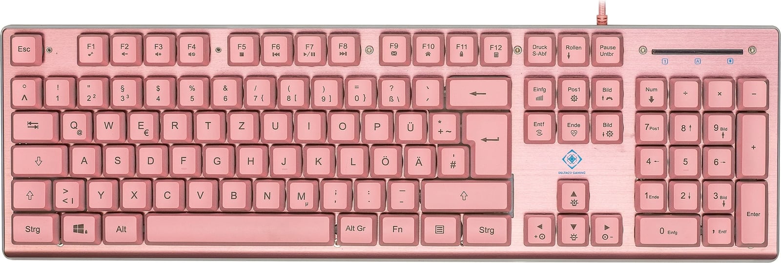 Tastaturë gaming Deltaco Gaming USB, RGB, pink