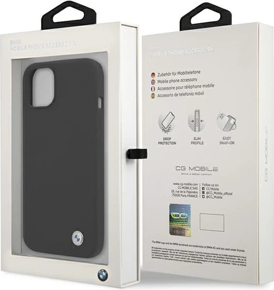 Mbështjellës BMW Silicone Signature për iPhone 13 mini, 5.4", i zi