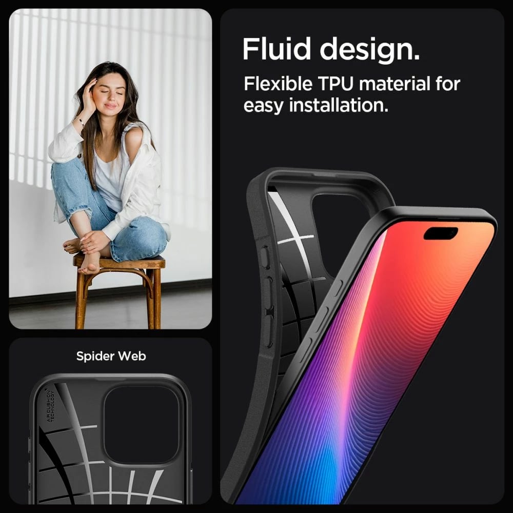 Mbështjellës Spigen Core Armor për iPhone 16 Pro Max, Mat Zi