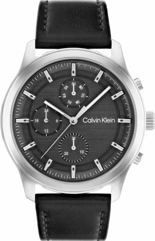 Orë dore për meshkuj Calvin Klein, e zezë