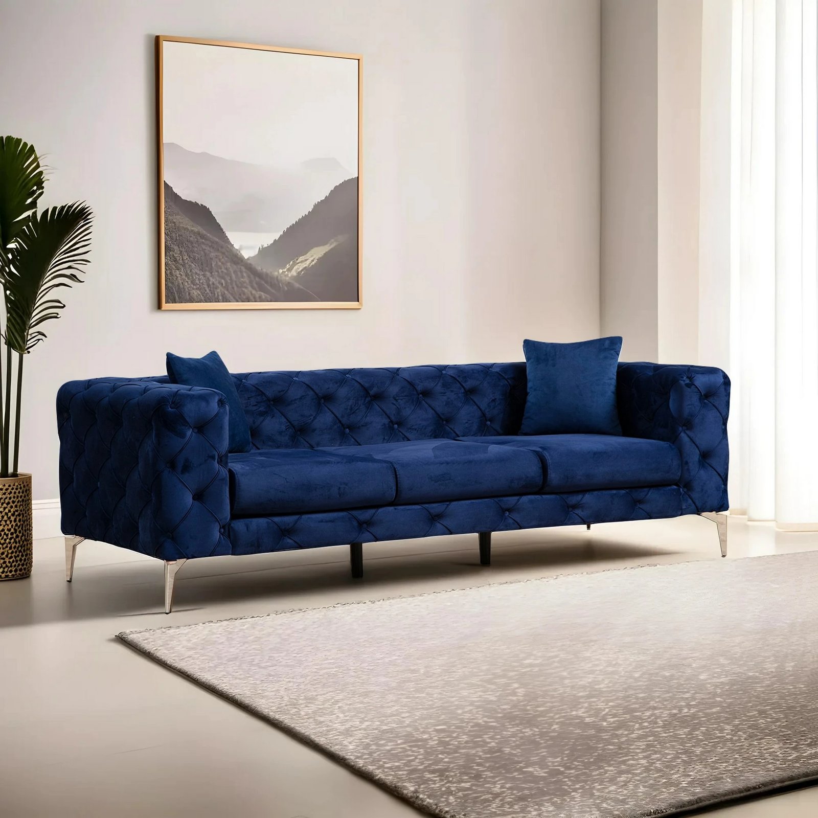 Divan treshe Atelier del Sofa, ngjyrë navy blue, Como