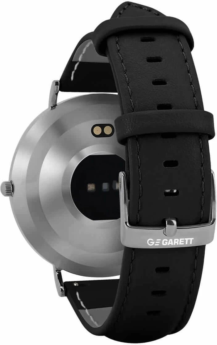Smartwatch Garett Verona, 1.3" AMOLED, IP67, i zi/argjendtë