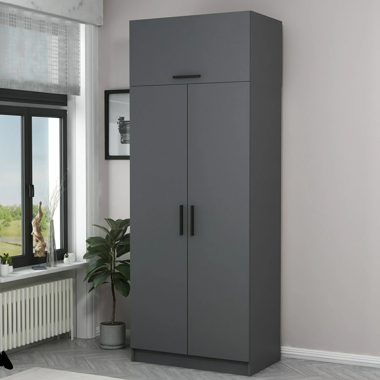 Dollap Skye Decor, ngjyrë antracit, 2230