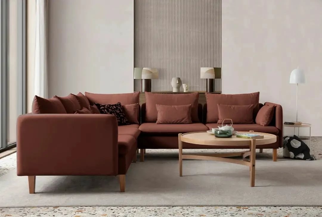 Këndare Flexy L, ngjyrë e kuqe tullë, Atelier del Sofa