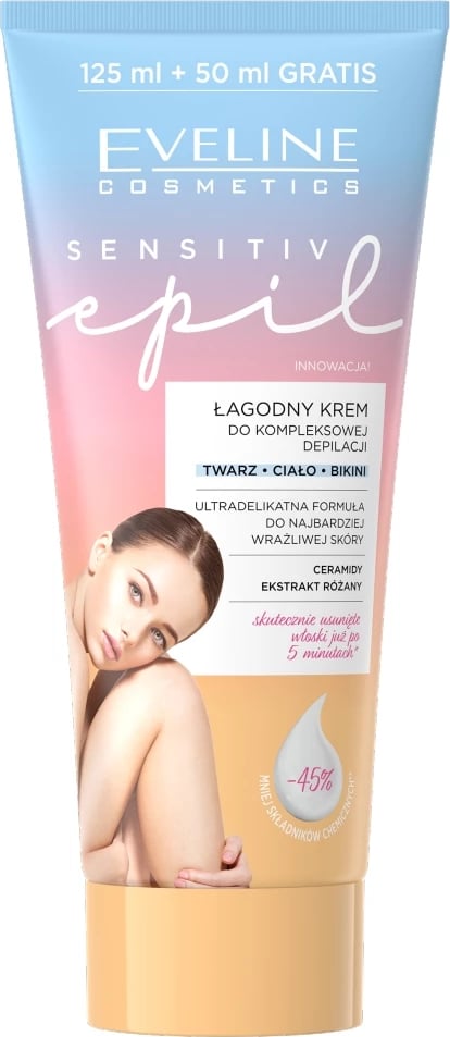 Krem për depilim Eveline Cosmetics Sensitive Epil Gentle Cream për femra 175ml