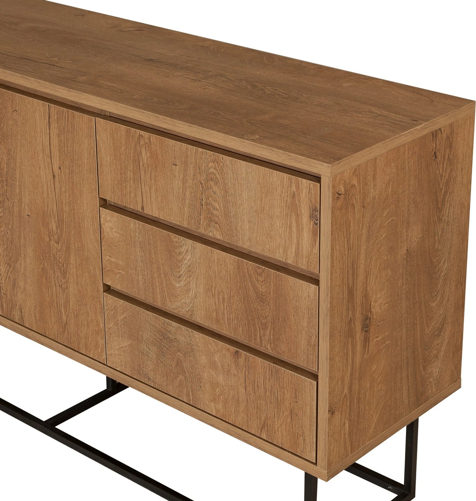 Set mobiljesh për dhomë dite, ngjyrë arre dhe e zezë, Skye Decor, Laxus Takım 17