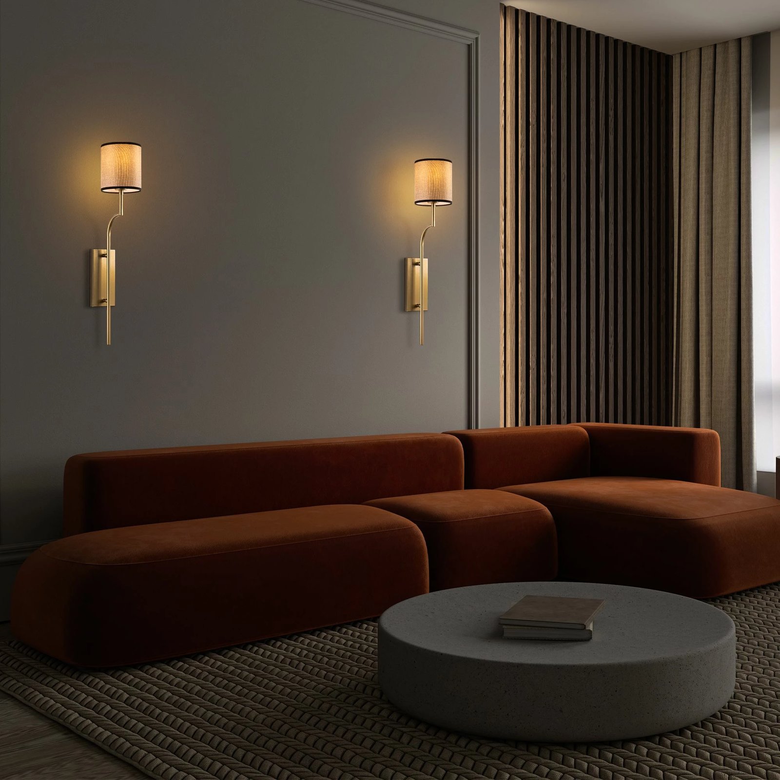 Llambë muri Opviq, Lumora - 15339, ngjyrë ari dhe kafe e çelët