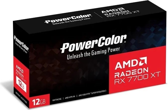 Kartelë grafike PowerColor RX 7700 XT 12G-P, 12 GB GDDR6, e zezë
