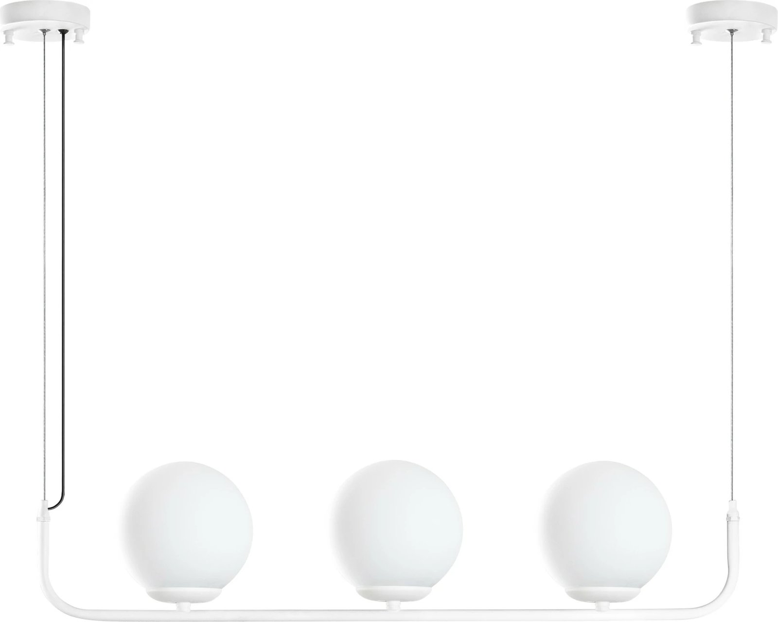 Llambadar Opviq Faruk, trup metalik, i bardhë, 3 kapakë, 76x15x110cm