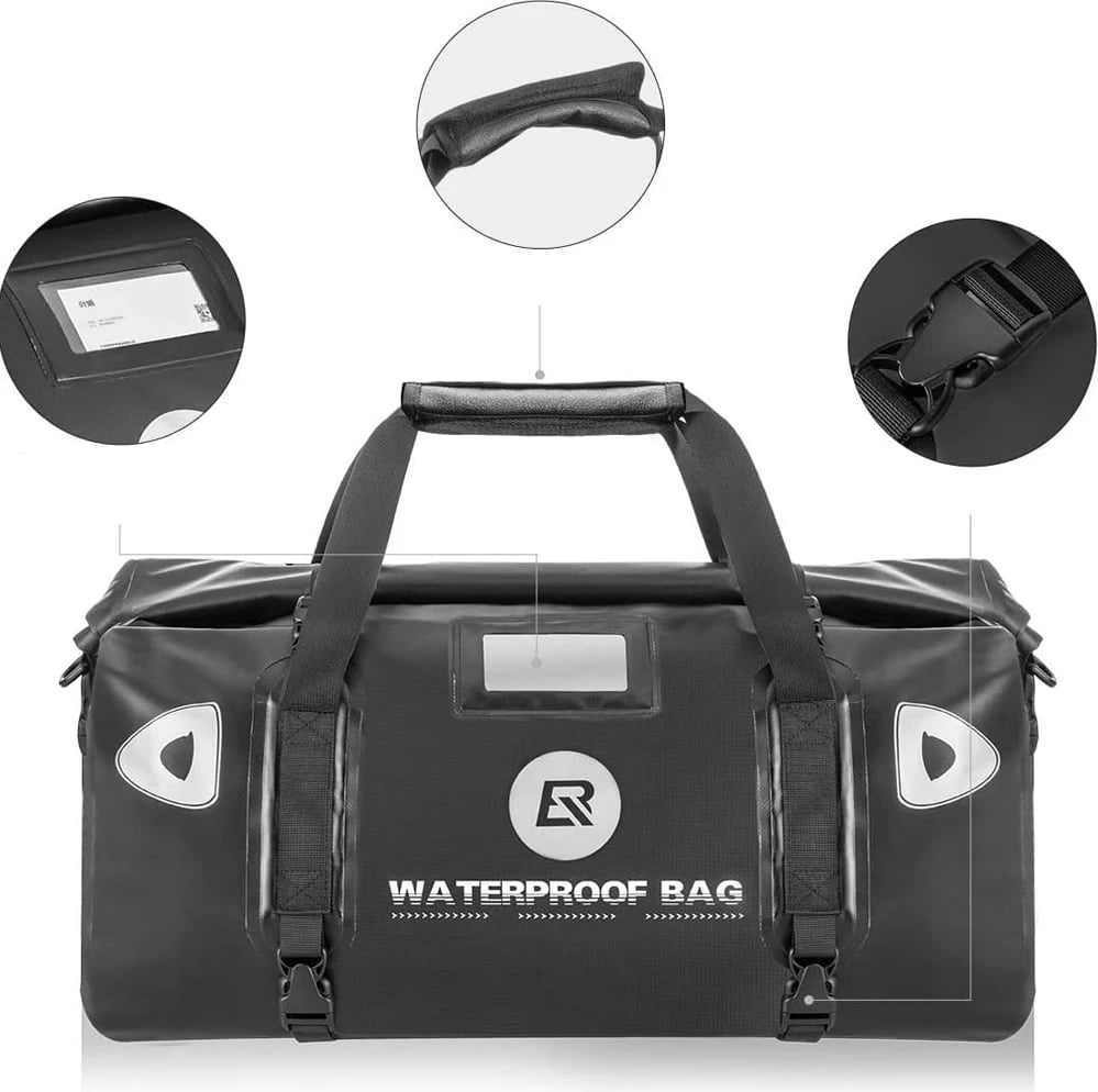 Çantë motoçiklete Rockbros AS-005BK, 55L, e zezë, e papërshkueshme nga uji