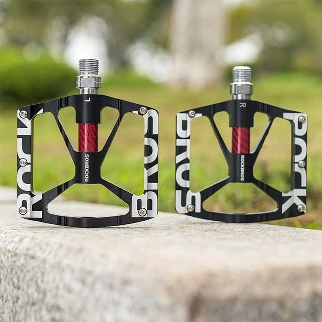 Set pedale biçiklete Rockbros 37213071001, alumini, e zezë, 2 copë