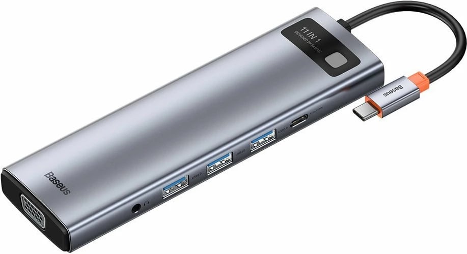 Kasë Baseus Metal Gleam 11in1, USB Type-C HUB, CAHUB-CT0G, Gri