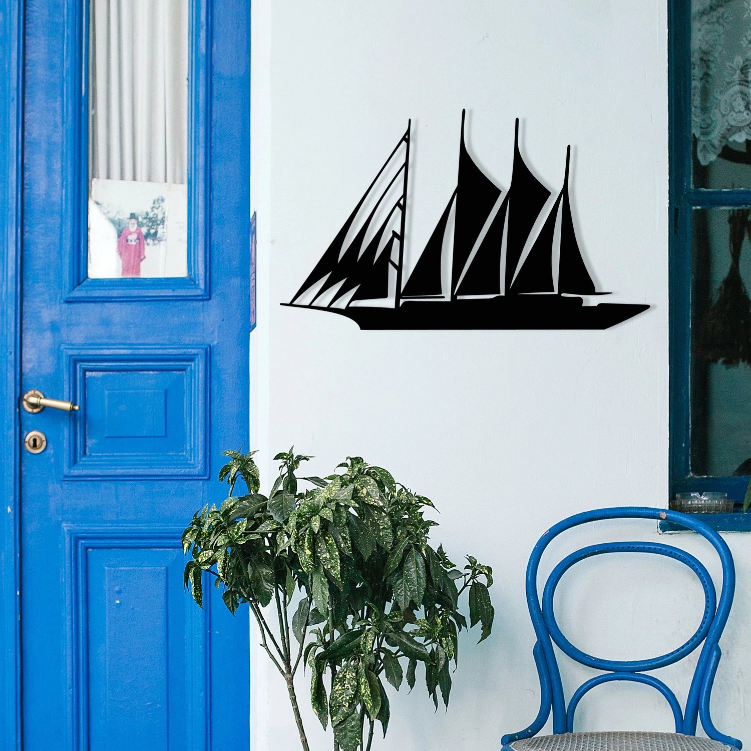 Aksesor dekorativ metalik për mur, Wallity, velierë