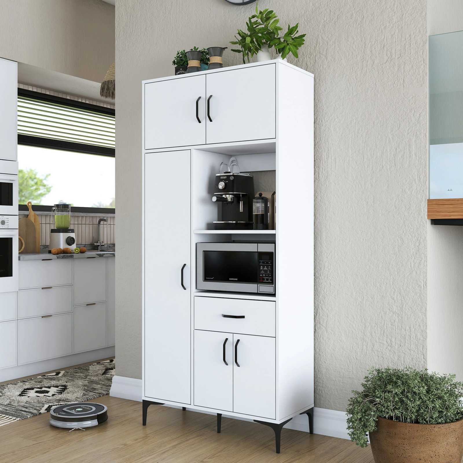 Dollap multifunksional, ngjyrë e bardhë, Skye Decor, JE165 - 3279