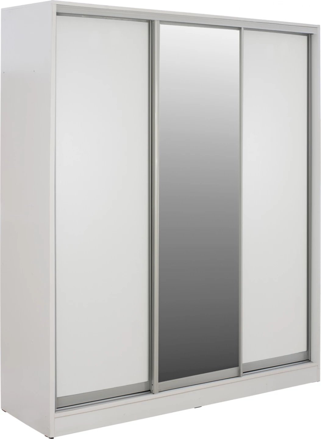 Dollap me dyer rrëshqitëse, ngjyrë e bardhë, me pasqyrë, FH2461.03, 183x60x220 cm