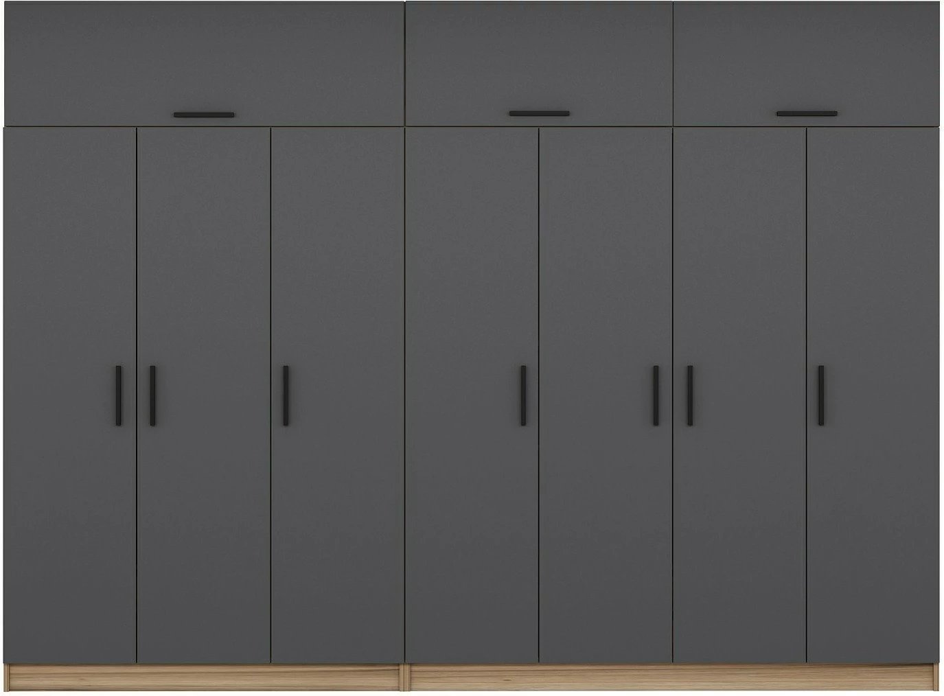 Dollap i madh, ngjyrë antracit dhe dore, Skye Decor, Minar Kale - 7723