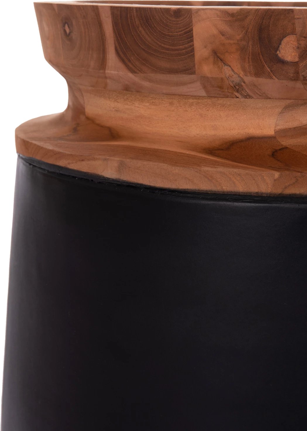 Vazo dekorative për dysheme LINTER, fibër-cement, ngjyrë e zezë, dru tik, FH4662.01L, 41x47cm