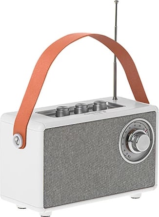 Altoparlant Bluetooth me radio FM, Adler, CR 1902, 5 W, Bluetooth 5.1, 1500 mAh, TWS, SD/USB/AUX, i bardhë