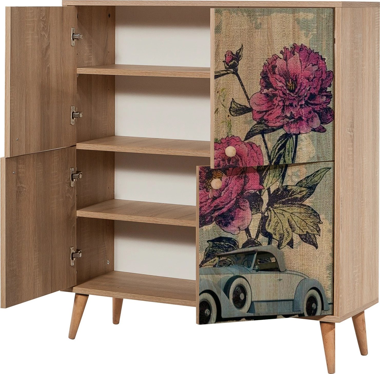 Dollap multifunksional Hanah Home, Multilux-733, ngjyrë lisi Sonoma