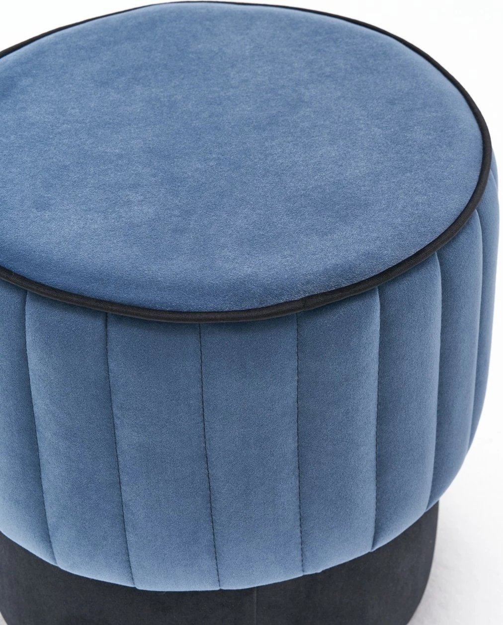 Puf Atelier del Sofa, kadife moderne, ngjyrë kaltër