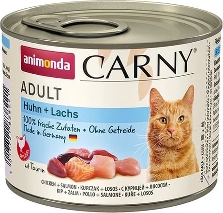 Ushqim i lëngëshëm për mace Carny pulë+salmon, 200 gr